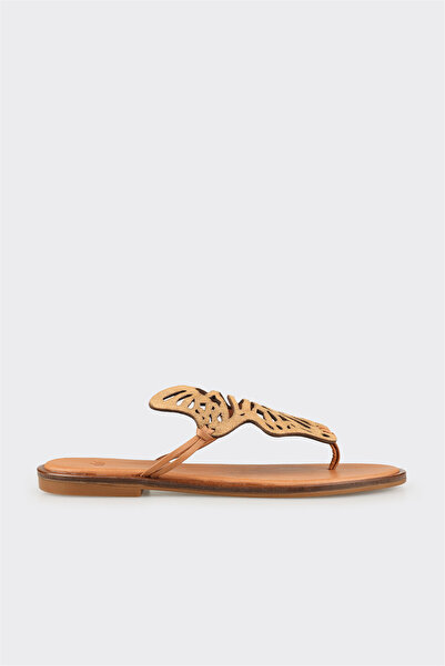 Elle Shoes Naturel Deri Kadın Terlik