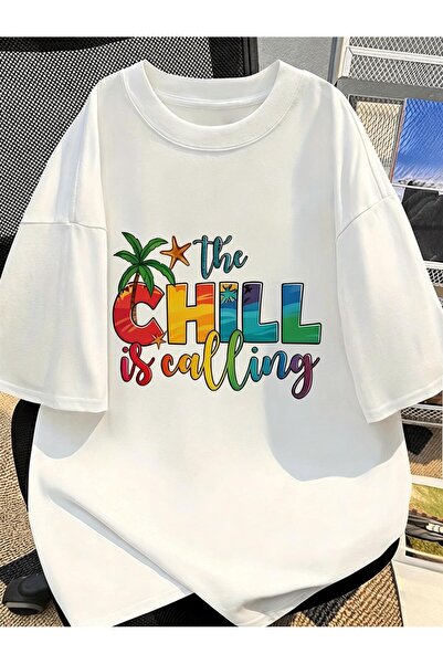 BASEPULSE 1pc, 2D Summer 2024 New Rainbow Nut Tree Print Loose Short Sleeve T...