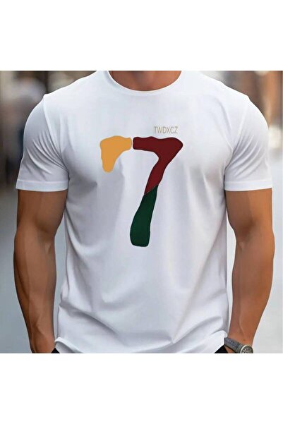 212Wear تي شيرت رجالي كاجوال بأكمام قصيرة، قطعة واحدة، ثقيل الوزن - ياقة دائر...