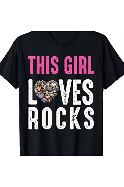 2mcup تي شيرت قطني 100% بتصميم عتيق بطبعة 'This Girl Loves Rocks' لعشاق الجيو...