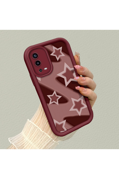 SLIMFELT Oppo A55 4G Uyumlu Yüksek Kaliteli Yıldız Desenli Silikon Kılıf, Dar...