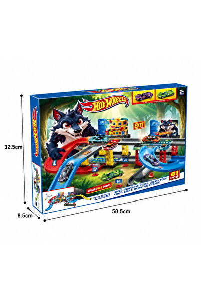 HOT WHEELS Wheel of Fire Toy Cars Track - Wolf Edition