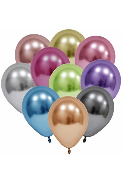 Domi Party & Gifts Комплект от 100 многоцветни хромирани балони 13 см