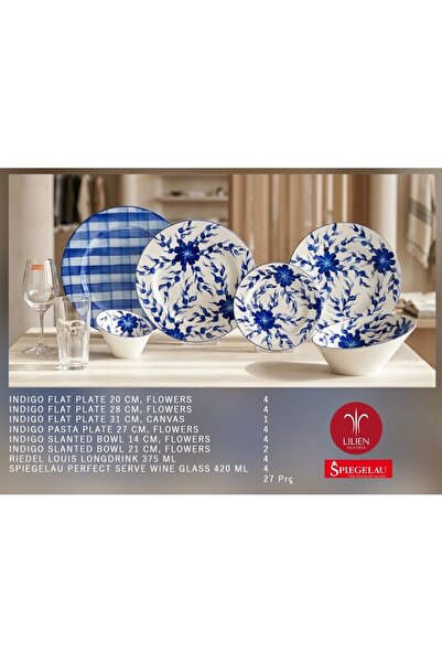 LILIEN YEMEK TAKIMI - FLOWER (27 PARÇA)