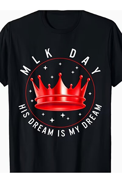 NOURAM تي شيرت MLK Day: His Is My Vision للرجال والنساء، 180 جرام، 100% قطن