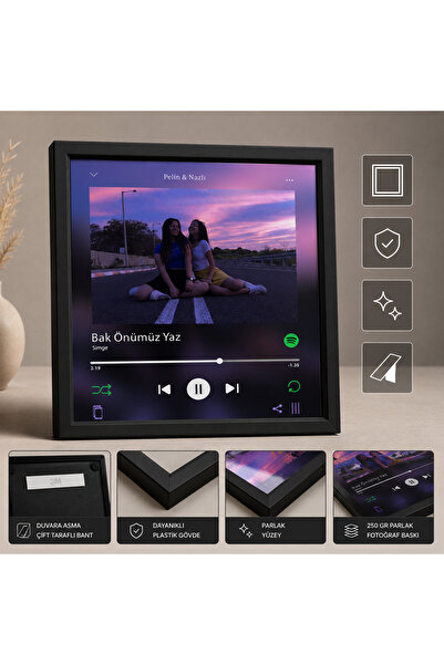 ElyNowa Anılarımızın Şarkısı Spotify Kodlu Fotoğraf Baskılı Çerçeve (20x20cm)