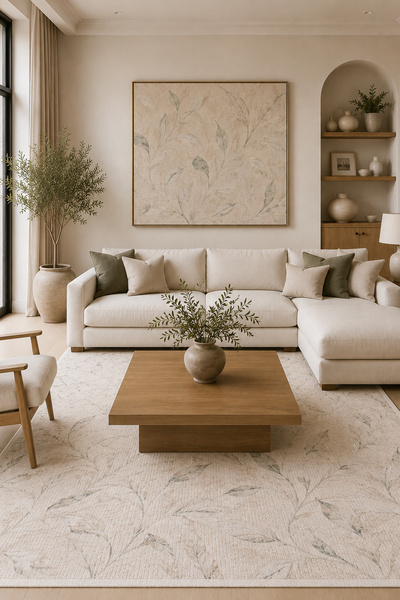 DİLEK HALI Yumuşak Dokulu Modern Krem Salon Oturma Odası Mutfak Halısı