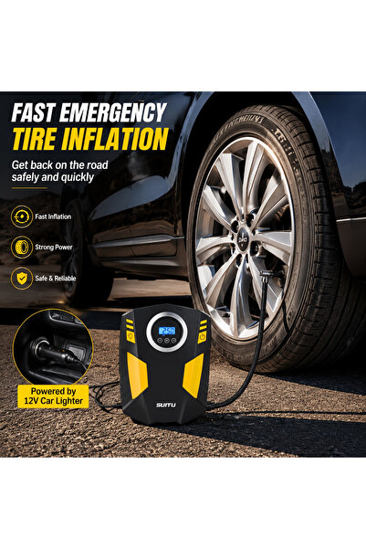 Generica Digital Display Portable Air Compressor Pump for Cars Motorcycles Ti...