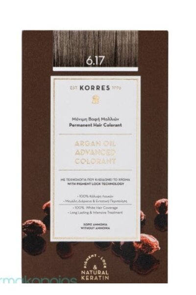 korres - Argan Oil Advanced Colorant 6.17 Ξανθό Σκούρο Μπεζ 50ml