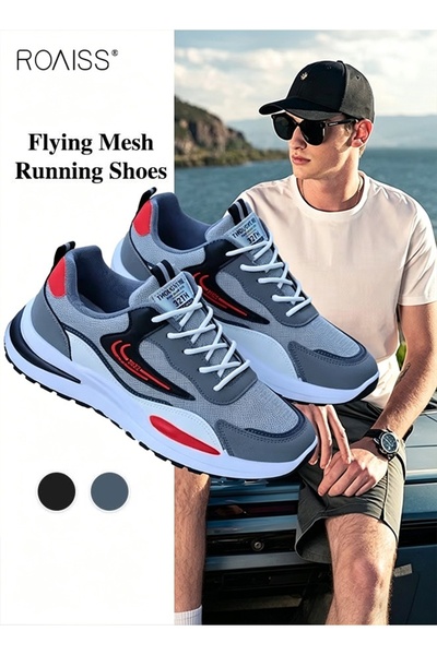ROAISS Men's Classics Casual Sport Shoes Flat Comforts Running Shoes Breathab...