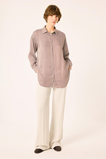 Touché Privé Patterned Long Shirt with Dressy Details