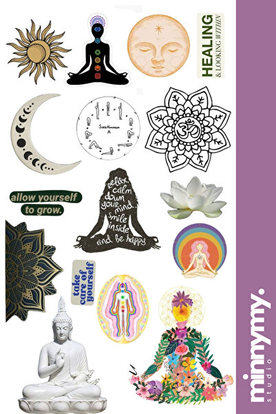 Minnymy Yoga Collection Sticker, Çıkartma, Ajanda, Günlük, Planlayıcı, Bullet...