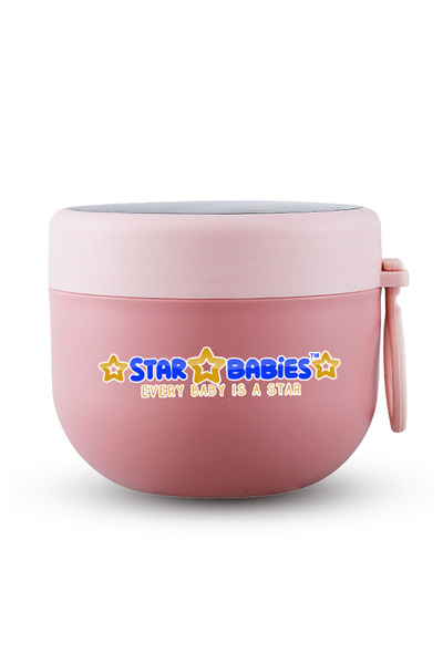 STAR BABiES Stainless Steel Food Jar With Spoon - Pink