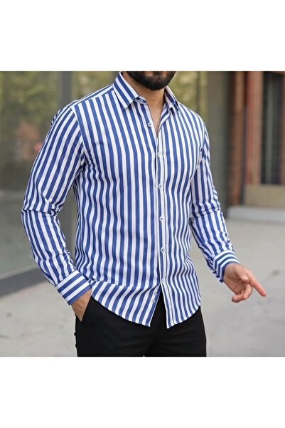 DOLSE Slimfit Premium Çizgili Erkek Gömlek