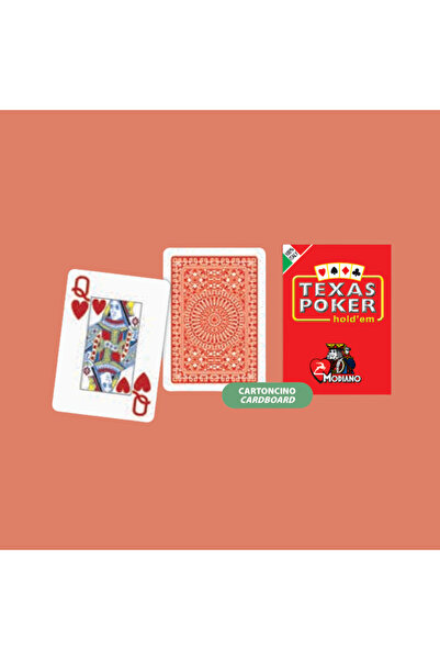 Modiano Texas Poker Club 2 Cărți de joc Jumbo Roșii 300375