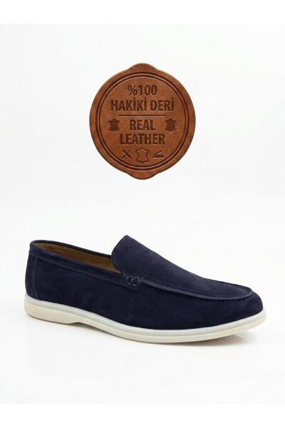 BPM Ba0252 100% Genuine Leather Inside and Out Men's Navy Blue Suede Casual L...