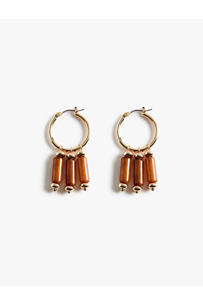 Koton Steel Mixed Beaded Charm Hoop Earrings - X Melis Ağazat