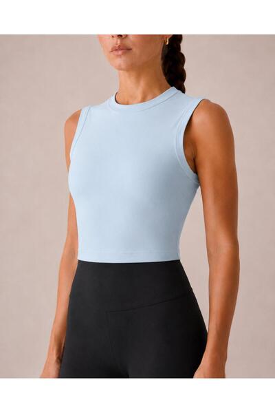 Tria Body Women's Zero Sleeve Crew Neck Crop Body |   Full Fit Sports Crop At...