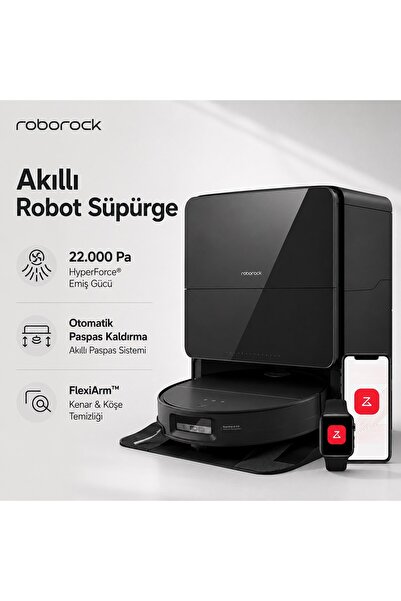 Roborock Saros 10 Robot Süpürge 22000 Pa FlexiArm Akıllı Haritalama Paspas Si...