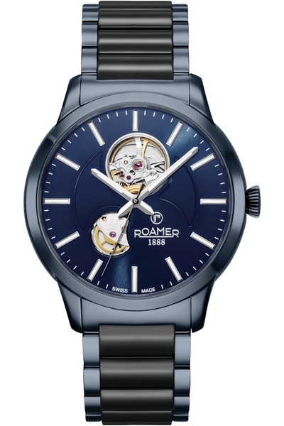 Roamer ceas bărbătesc 672661 40 45 60, albastru marin, clasic, cu inimă decupată