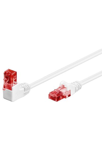 goobay καλώδιο δικτύου 51522, CAT 6 U/UTP, γωνιακό, CCA, 1m, λευκό