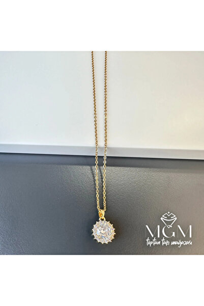 Inure Jewelry Zircon Stone Chain Steel End Brass Necklaces 40 + 5 cm Extensio...