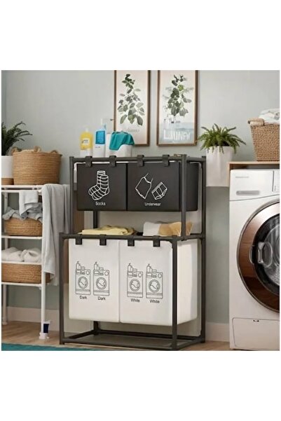 OEM Cos de Rufe cu 2 Etaje si 4 Cosuri, Cadru din Otel Inoxidabil, 97x44x57 c...
