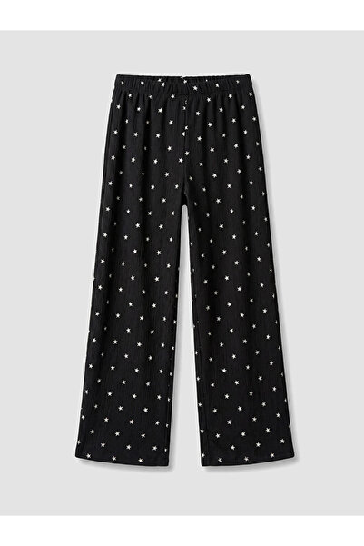LC Waikiki Lcw Kids Black Wide Leg Girls' Sweatpants