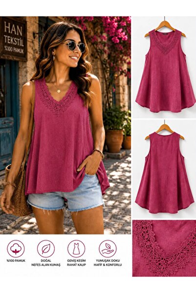 han collection Sleeveless Blouse 100% Cotton