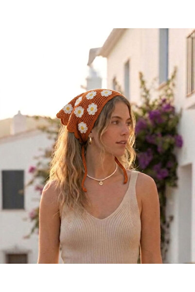 destini Women's Knitted Bandana Hair Bandana Waist Bandana Granny Square Bandana