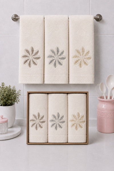 Hig Store Boxed Set of 3 100% Cotton French Guipure Embroidered Gift Dowry Ki...