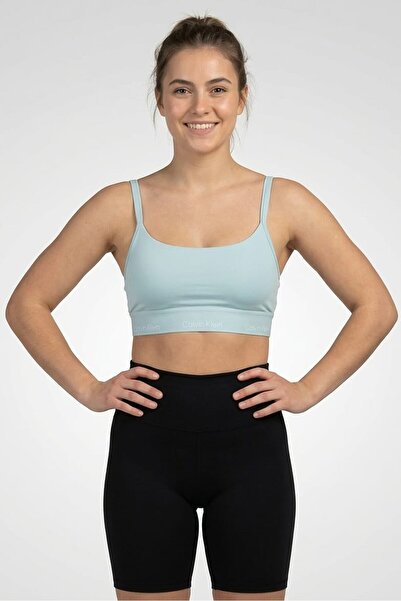 Calvin Klein Women Brand Logo Padded Sports Bra, Light Blue