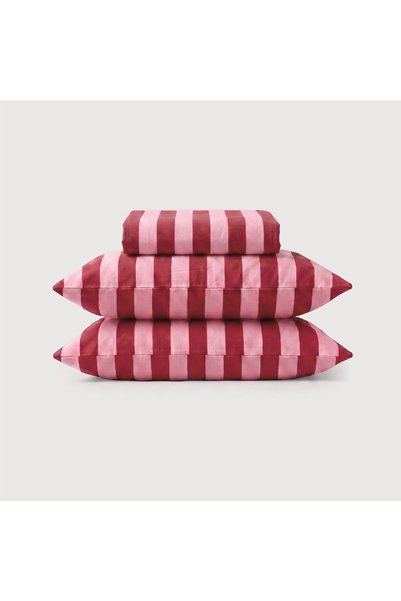 Tabu Home Set de cearșafuri elastice duble, culoare burgundy