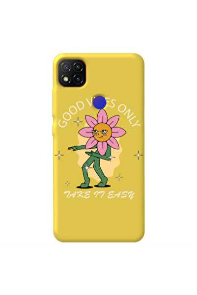 Other Xiaomi Redmi 9c Good Vibes Only Yellow Colored Silicone TPU Θήκη