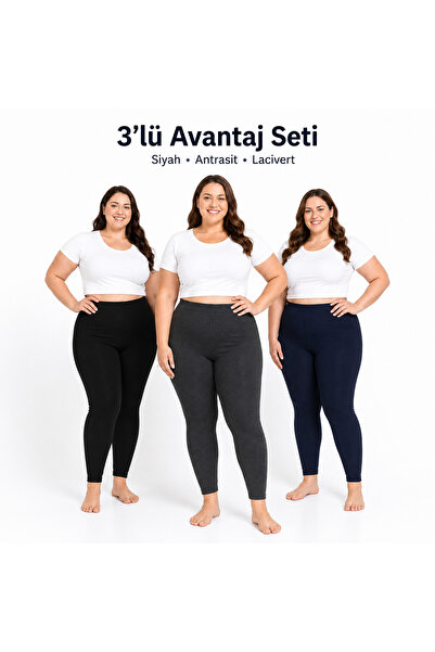 don-x |Kadın Termal Battal Tayt3 'Lü,Set ANTRASİT,SİYAH,LACİVERT(3ADET)