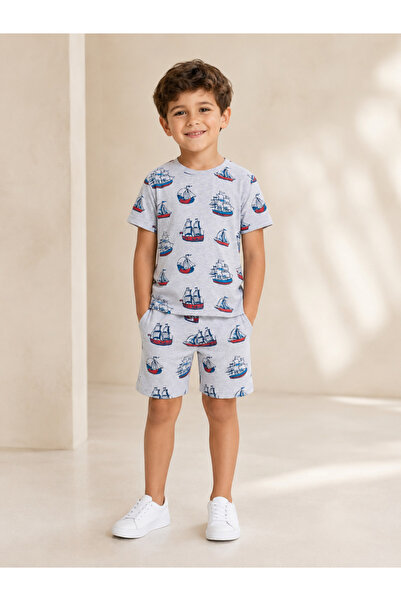 Victor and Jane By Styli Boys Graphic Print T-Shirt and Shorts Set