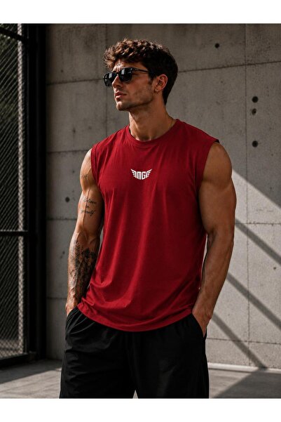 caddekombin Men's Summer Themed Mg Printed Zero Sleeve Round Neck T-Shirt / T...