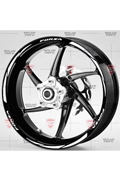 Redline Grafik Redlinegrafik Forza Uyumlu Yazılı Beyaz Jant Şeridi