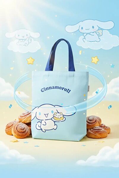 SANRIO Lisanslı Cinnamoroll Meyve Alışveriş Çantası Açık Mavi – 32 Cm