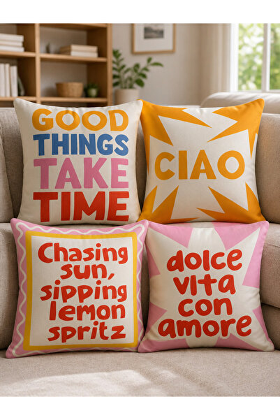 LadiesHome Colorful Modern Patterned Throw Pillow Covers Energetic Stylish Li...