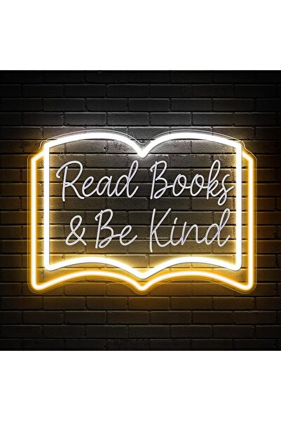 Slasa Read Books & Be Kind LED Neon Sign with 6mm Acrylic Base, Warm White 33...