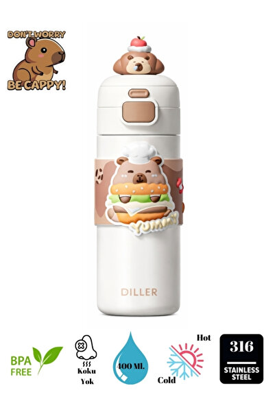 DILLER CAPYBARA PASLANMAZ ÇELİK TERMOS TUTMA SAPLI - 480 ML