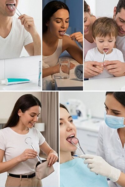 Buffer ® 3'lü Paslanmaz Çelik Dil Temizleyici Seti – Ergonomik Dil Kazıyıcı ve Ağız Bakım Aparatları