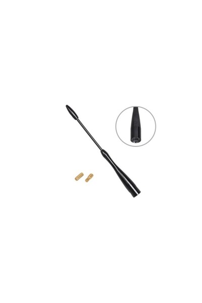 AUTOMAX Tija antena auto 16 cm. adaptoare de 5 si 6 mm, culoare negru