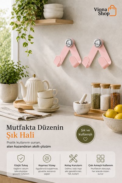 VIVOHOME Set of 2 Kitchen Organizer Pot Lid Plate Holder Strong Adhesive No Drilling