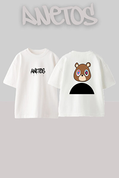 Anetos Dropout Bear_5 dizajn, štampana velika bela majica