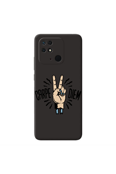 Other Xiaomi Redmi 10C Carpe Two Diem Black Colored Silicone TPU Θήκη