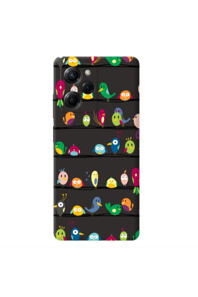 Other Xiaomi Poco X5 Pro birds Black Colored Silicone TPU Θήκη