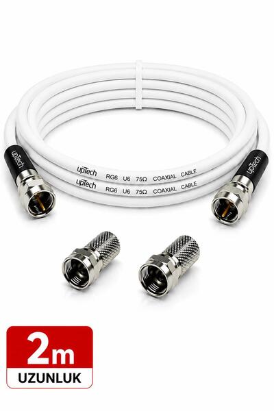 upTech HD Uydu Anten Kablosu 2 Metre F Konnektörlü Full HD 4K TV Kablosu