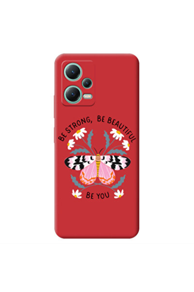 Other Xiaomi Redmi Note 12 Pro 5G Be Strong Red Colored Silicone TPU Θήκη
